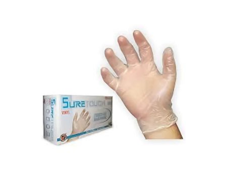 Suretouch Disposable Clear Vinyl Gloves - 100 box Hot on Sale