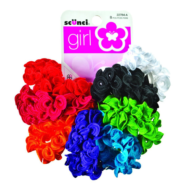 SCUNCI - Girl Ruffled Ponytailers - 8 Pack For Discount