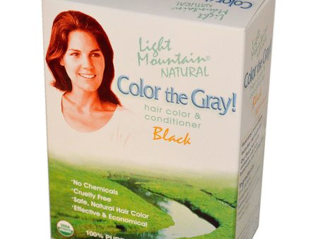 LIGHT MOUNTAIN - Color The Gray Natural Hair Color and Conditioner Black - 7 oz. (198 g) Hot on Sale