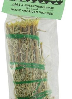 SAGE SPIRIT - Smudge Wand Sage  Sweetgrass - 5 Inch Online Sale