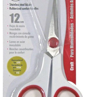 SINGER - Red & White Stainless Steel Craft Scrissors - 4 3 4 Inch Supply